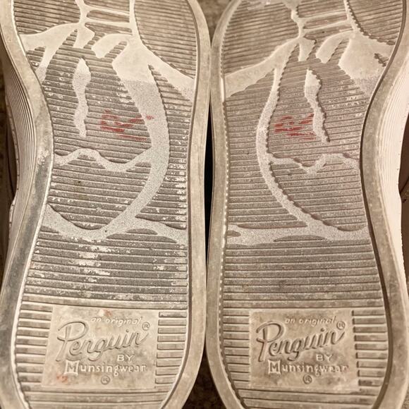 SALE 🎊PENGUIN UNISEX Leather BROWN VELCRO SNEAKER 2 - Picture 6 of 11